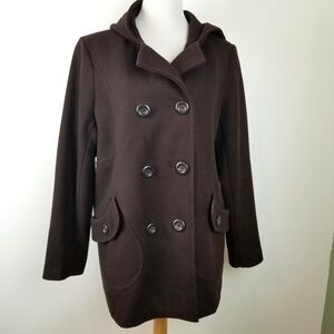 Fitz Wright brown wool coat, sz 14/16